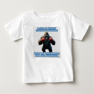 私は落ち着いた人だが、リングや輪では動物だ ベビーTシャツ