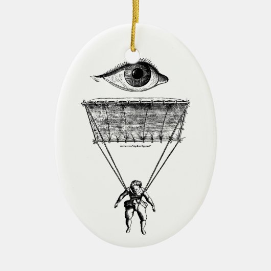 私は落下傘で降ります セラミックオーナメント (正面)
