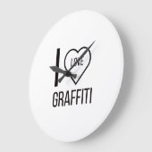 私は落書きが大好きです ラージ壁時計 (傾斜)