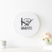 私は落書きが大好きです ラージ壁時計 (ホーム)