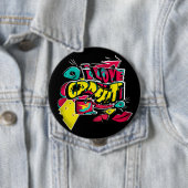 私は落書きアイズバケツ色の赤い黄色が大好き 缶バッジ (インサイチュ)