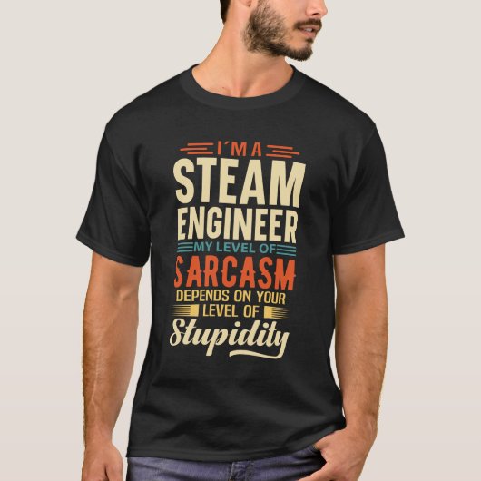 私は蒸気エンジニアです Tシャツ (正面)
