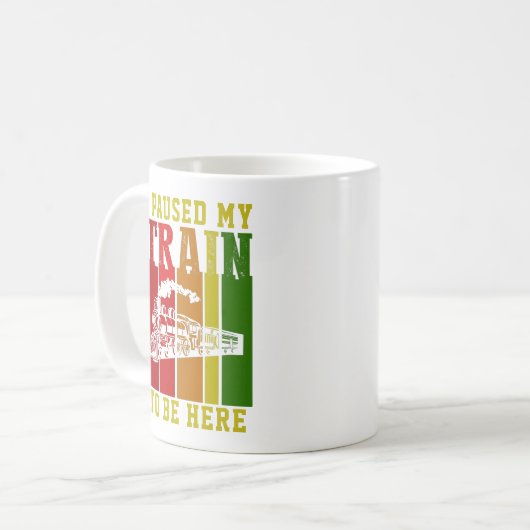 私は蒸気機関に行くために列車を止めた コーヒーマグカップ (正面左)