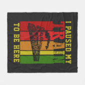 私は蒸気機関に行くために列車を止めた フリースブランケット (正面(横))