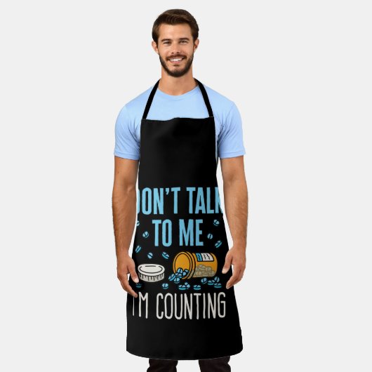 私は薬剤師薬局を数えている私と話さない エプロン (着用した状態)