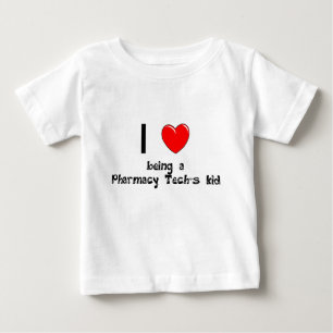 私は薬学の技術の子供のTシャツであることを愛します ベビーTシャツ