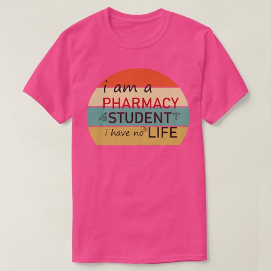私は薬学学生で人生のエッセンティエル1を持っていない Tシャツ (デザイン正面)
