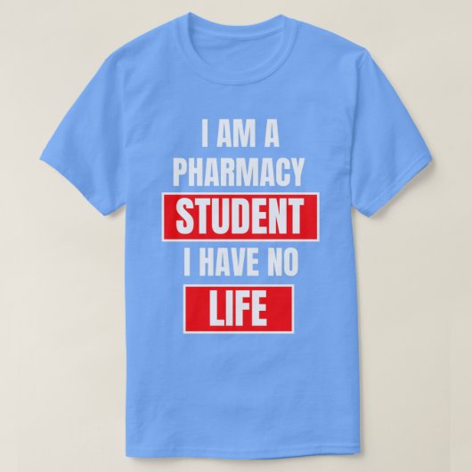 私は薬学学生で私は生きていない赤い学生 Tシャツ (デザイン正面)