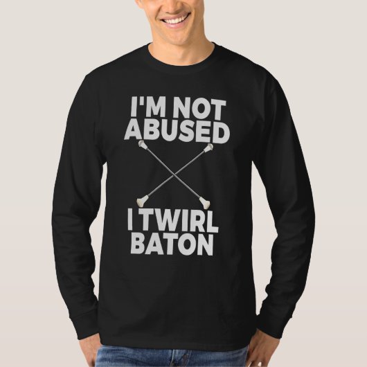 私は虐待されていない私はバトンの女性の回転 Tシャツ (正面)