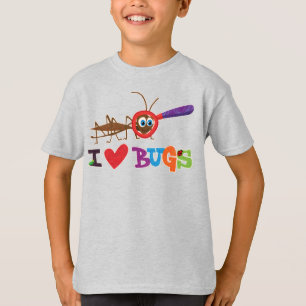私は虫のギフトの子供へのかわいい杖の虫を愛します Tシャツ