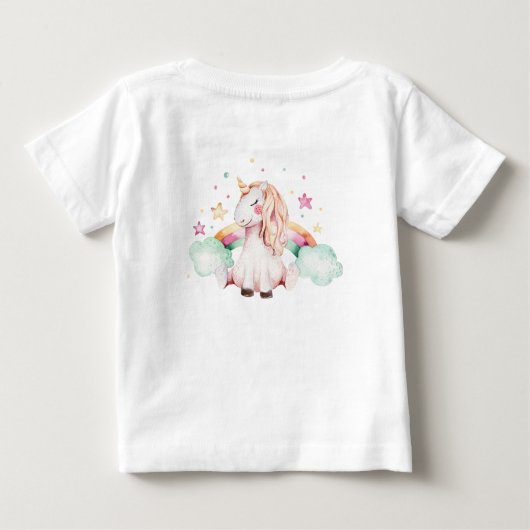私は虹の妖艶ユニコーンガールの匂いを嗅ぐ ベビーTシャツ (裏面)
