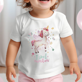 私は虹の妖艶ユニコーンガールの匂いを嗅ぐ ベビーTシャツ