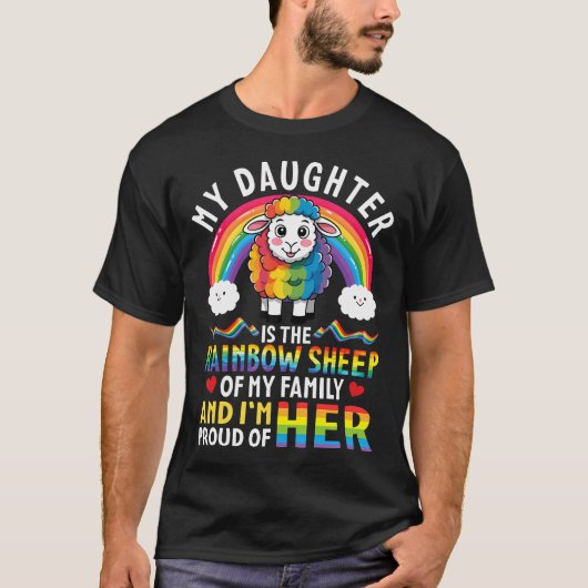 私は虹の羊です パパ ママ Tシャツ (正面)