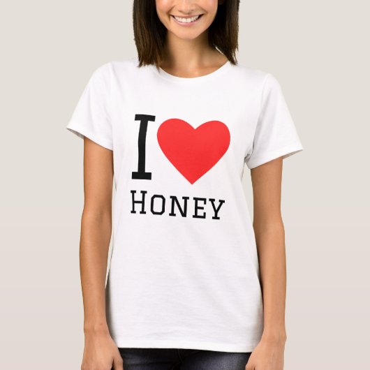 私は蜂蜜が大好き Tシャツ (正面)