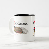 "私は蝉"のマグ愛します ツートーンマグカップ (正面左)