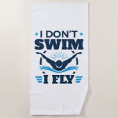 私は蝶々を泳いで飛ばない ビーチタオル (正面)