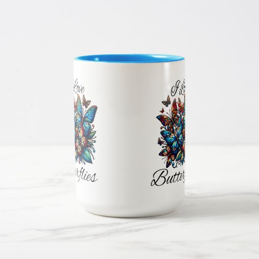 私は蝶が大好き ツートーンマグカップ (中央)