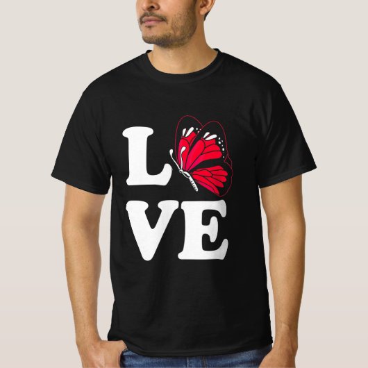 私は蝶が大好き Tシャツ (正面)