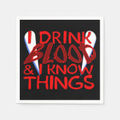 私は血を飲む&私は物事を知っているヴァンパイア スタンダードカクテルナプキン (正面)