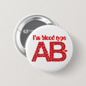 私は血液型がAB陰性です 缶バッジ (正面&裏面)