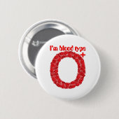 私は血液型がO前向きだ 缶バッジ (正面&裏面)