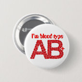 私は血液型ABです前向き 缶バッジ (正面&裏面)