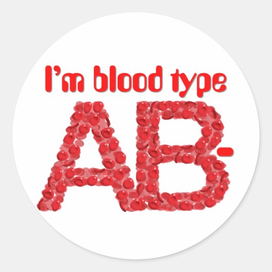 私は血液型AB型マイナスだ ラウンドシール (正面)