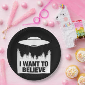 私は行きたい – 信じエイリアン宇宙船UFO ペーパープレート (パーティー)