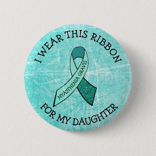 私は衣服このリボン私の娘MGボタン 缶バッジ (正面)