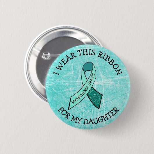 私は衣服このリボン私の娘MGボタン 缶バッジ (正面&裏面)