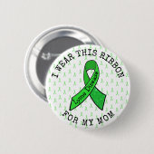私は衣服このリボン私の母ライム病ボタン 缶バッジ (正面&裏面)