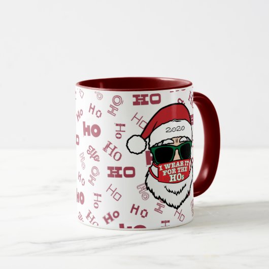 私は衣服でホーのサンタマスクのおもしろいクリスマス マグカップ (正面右)