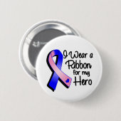 私は衣服にピンクと青のリボンを贈る 缶バッジ (正面&裏面)