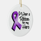 私は衣服に紫のリボンを飾る セラミックオーナメント (右)