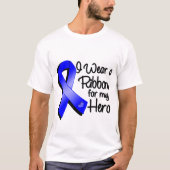 私は衣服に青いリボンを付ける Tシャツ (正面)