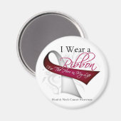 私は衣服のリボンを私のヒーロー – 頭と首の癌 マグネット (正面/裏面)