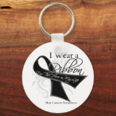 私は衣服のリボン私のヒーロー – Melanoma キーホルダー (正面)