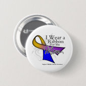 私は衣服のリボン私の母 – 膀胱がん 缶バッジ (正面&裏面)