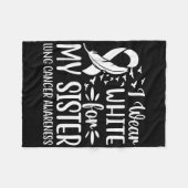 私は衣服の白が私の妹の肺がん待っている フリースブランケット (正面(横))