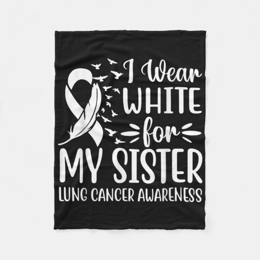 私は衣服の白が私の妹の肺がん待っている フリースブランケット (正面)