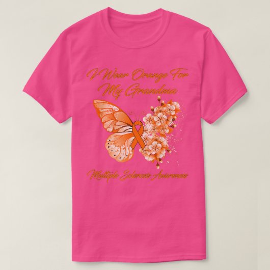 私は衣服オレンジ私のおばあちゃん多発性硬化症Aw Tシャツ (デザイン正面)