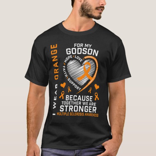 私は衣服オレンジ私のゴッドソン多発性硬化症Awa Tシャツ (正面)