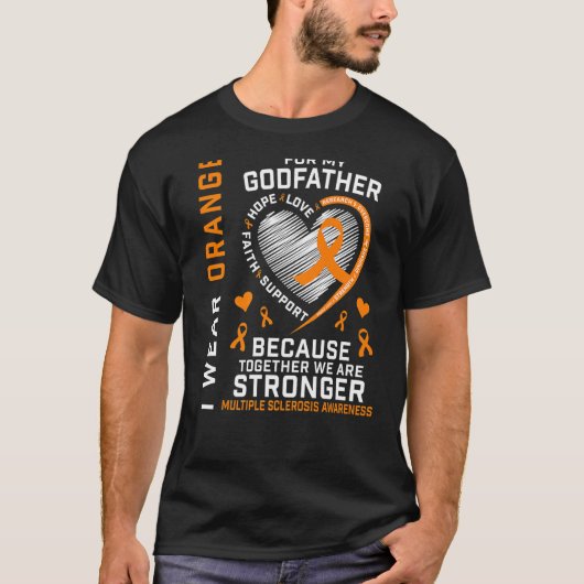 私は衣服オレンジ私のゴッドファーザー多発性硬化症 Tシャツ (正面)