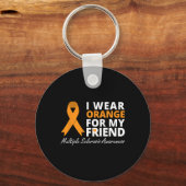私は衣服オレンジ私の友人のMs認識度リボン キーホルダー (正面)
