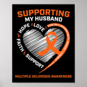私は衣服オレンジ私の夫の多発性硬化症Aw ポスター (正面)