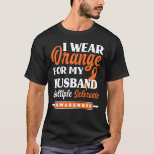 私は衣服オレンジ私の夫の多発性硬化症Aw Tシャツ