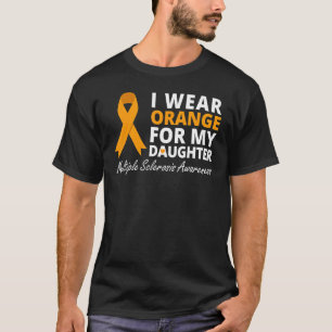 私は衣服オレンジ私の娘MS認識度リボン Tシャツ