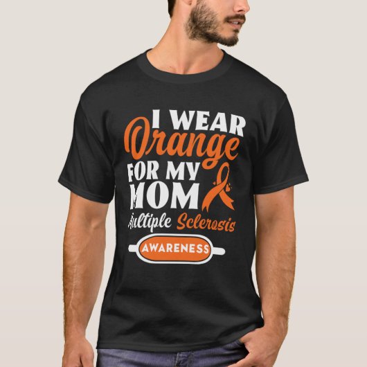 私は衣服オレンジ私の母のための多発性硬化症アワーン Tシャツ (正面)