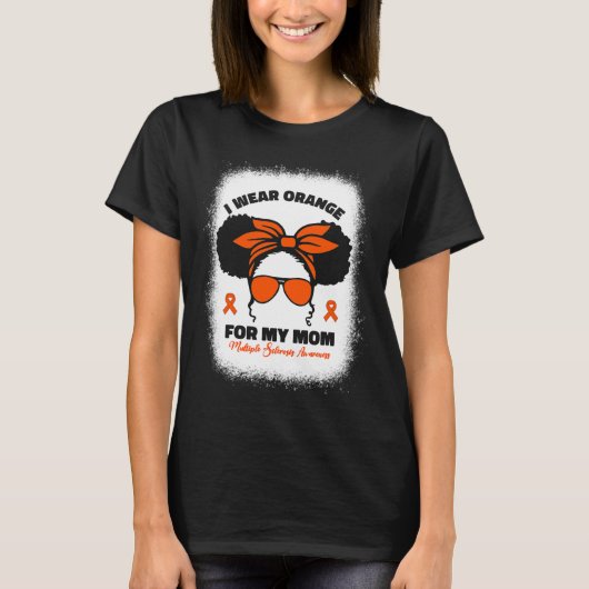 私は衣服オレンジ私の母のためのMs多発性硬化症Awa Tシャツ (正面)
