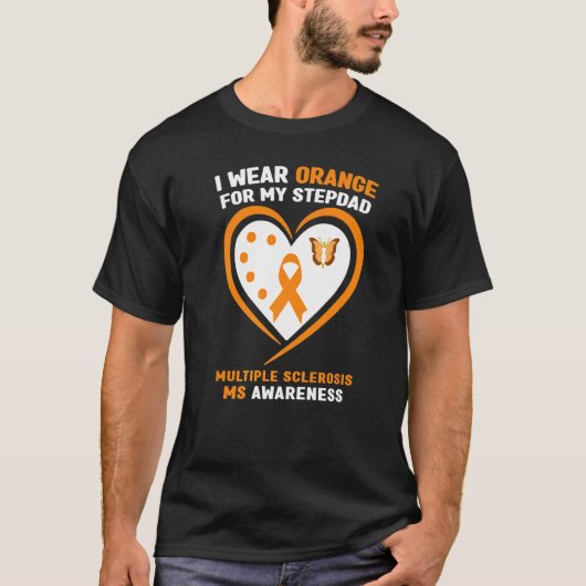私は衣服オレンジ私の継父の多発性硬化症Aw Tシャツ (正面)